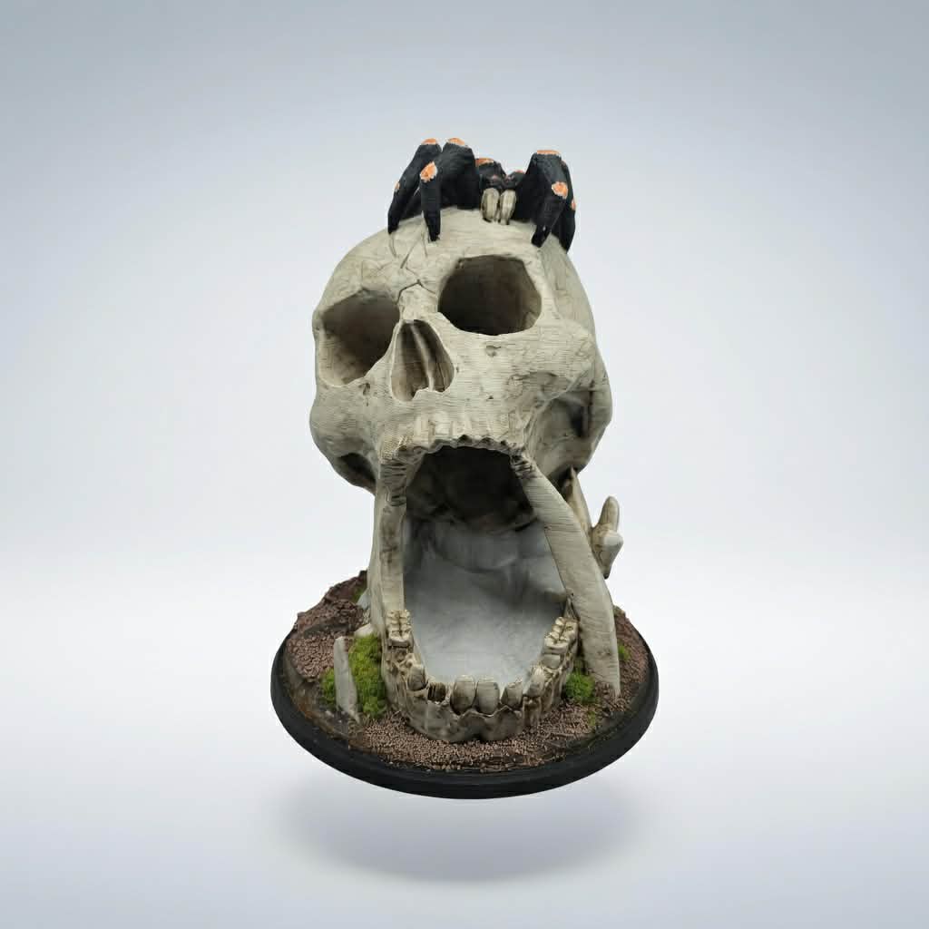 Hand Painted Skull Dice Tower